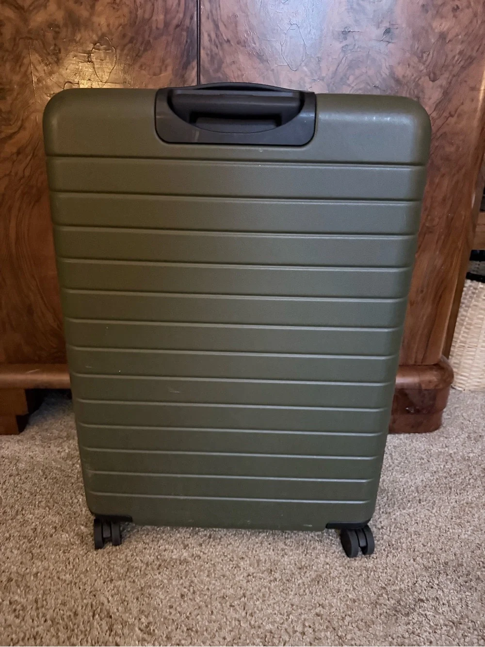 Away Olive Green Hard-Shell Spinner Luggage